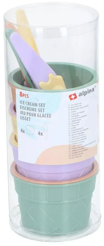 Sada misiek na zmrzlinu s lyžičkami 8 ks ALPINA
