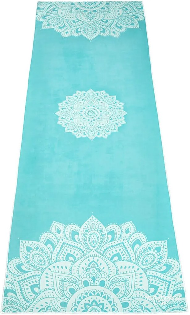 YOGA DESIGN LAB Velký uterák na jógu Mandala Turquoise 182 × 61 cm