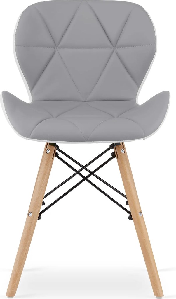 Sivo-biela stolička LAGO z eko kože