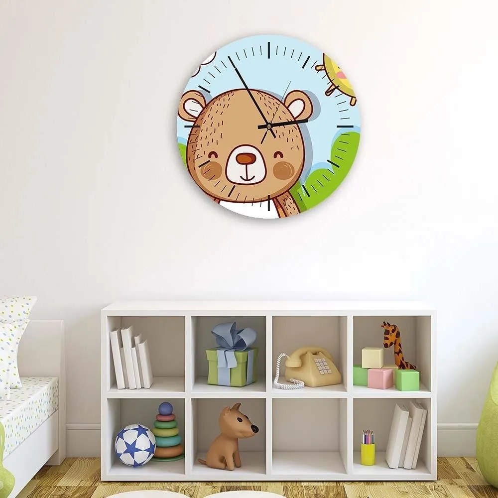 Gario Hodiny na stenu Medvedík Rozmery: 80 x 80 cm