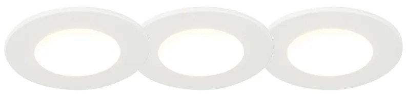 Sada 3 zapustených bodových svetiel bielych vrátane LED 3000K 4W IP65 - Blanca