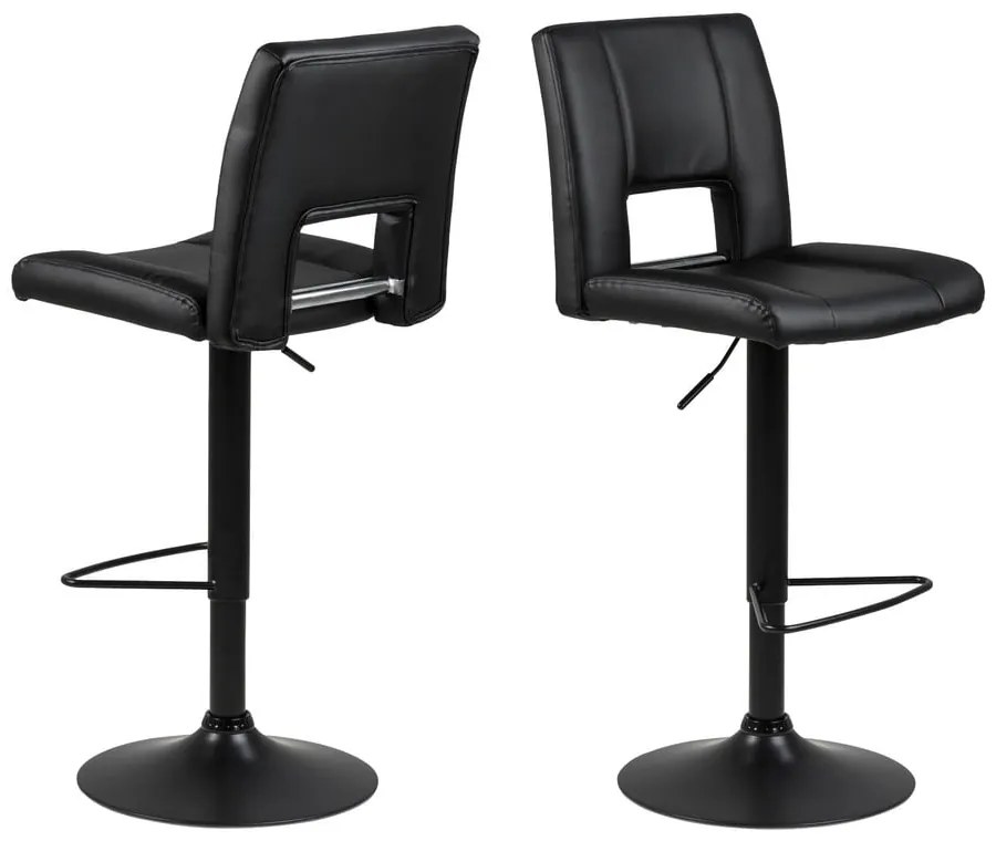 Čierna barová stolička s nastavitelnou výškou Actona Sylvia