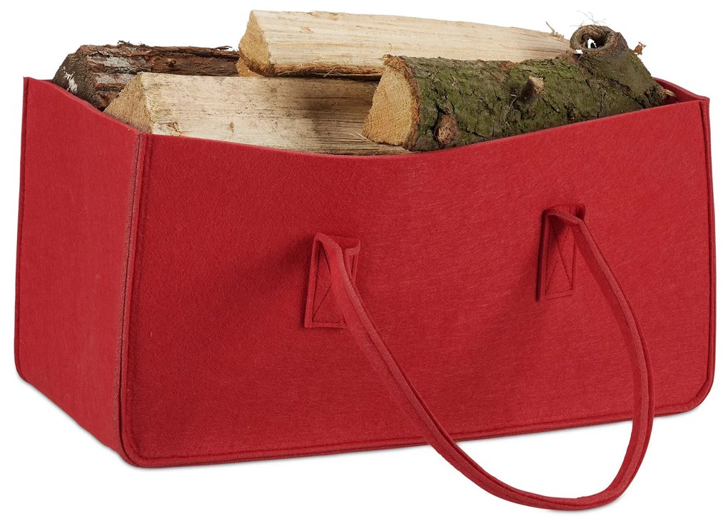 Plstená taška na palivové drevo RD21755, červená