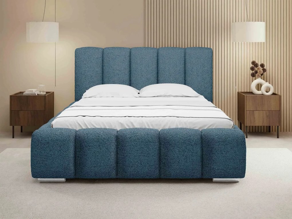 Čalúnená manželská posteľ Lisko Boucle, Rozmer postele: 140x200, Farby: Abriamo 04