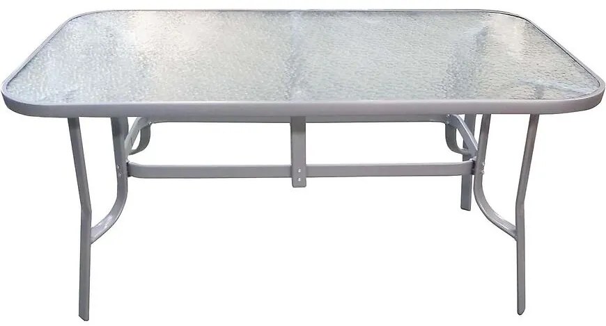 Sklenený stôl striebro