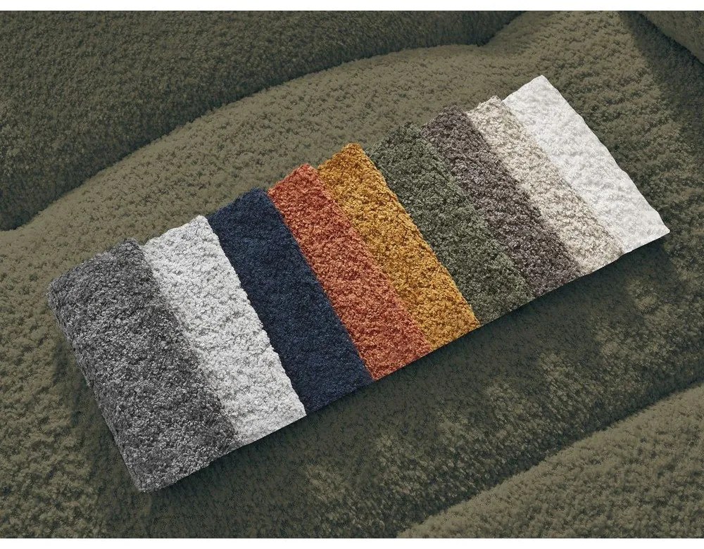 Kaki rozkladacia/s úložným priestorom rohová pohovka z textílie buklé (ľavý roh/s leňoškou) Roxelane – Bobochic Paris