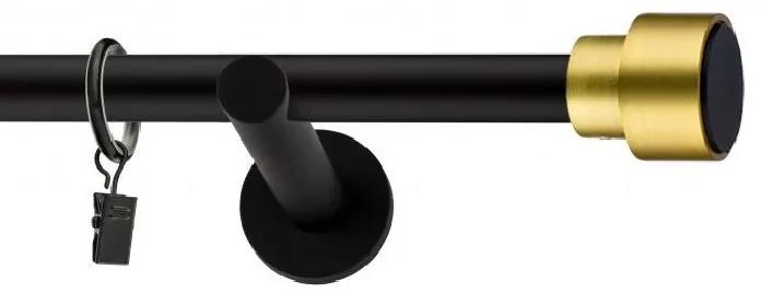 Dekorstudio Garniža jednoradová SLICK zlatá MIX čierna-matná 19mm Dĺžka: 120cm, Typ príslušenstva: Krúžky tiché so štipcami