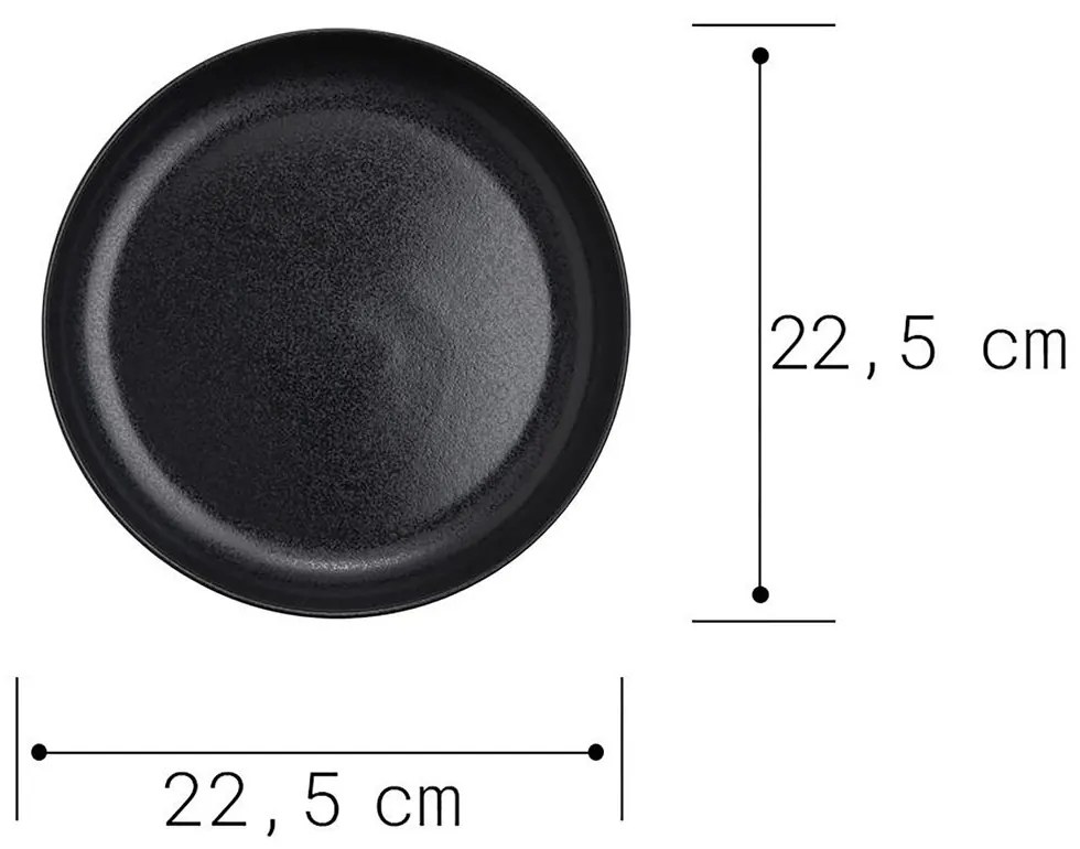 CASA NOVA Hlboký tanier 22,5 cm - čierna