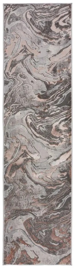 Sivo-béžový behúň 60x230 cm Marbled – Flair Rugs