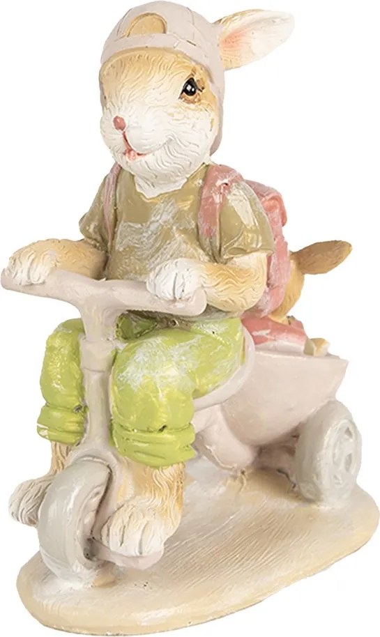 Dekorácia socha králiky na kolobežke - 11*6*12 cm