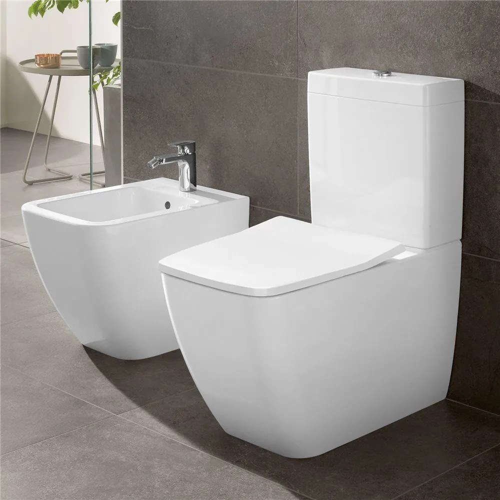 VILLEROY &amp; BOCH Venticello WC misa kombi s hlbokým splachovaním bez vnútorného okraja, zadný odpad, 375 x 700 mm, biela alpská, 4612R001