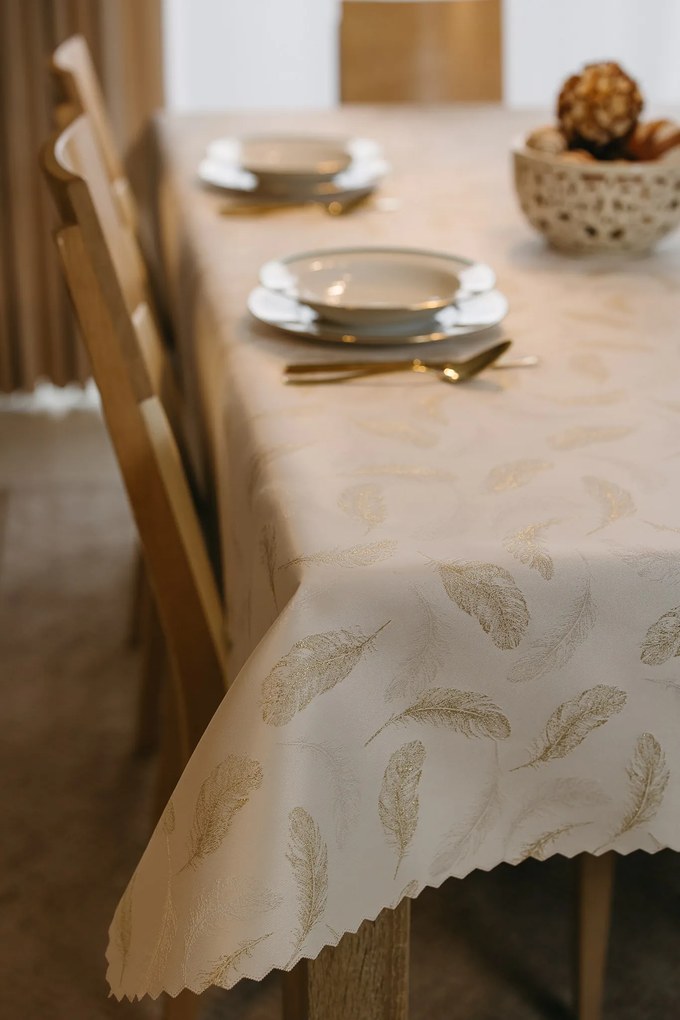 Dekorstudio Luxusný obrus na stôl Pierko - zlatý SW25 Rozmer obrusu (šírka x dĺžka): 120x200cm