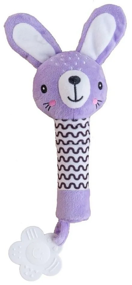 Pískátko / hryzátko babyted Zajačik plyš 25 cm, fialová