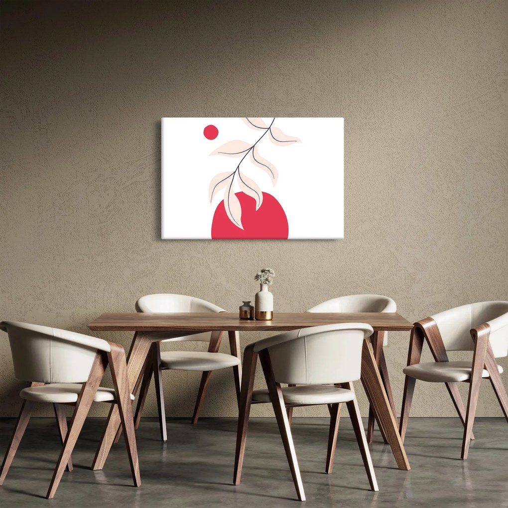 Obraz - Ružová florálna abstrakcia N⁰2 (90x60 cm)