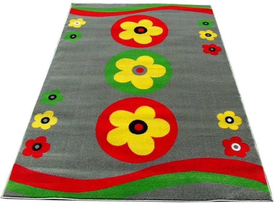 Detský kusový koberec Tri kvety šedý, Velikosti 140x200cm