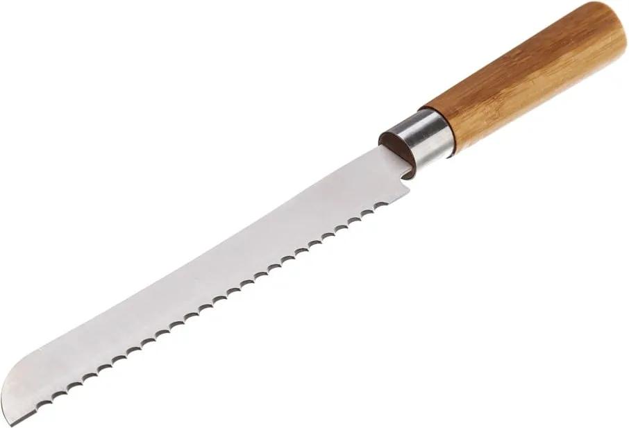 Nôž na pečivo Unimasa z antikoro ocele a bambusu, dĺžka 32,5 cm