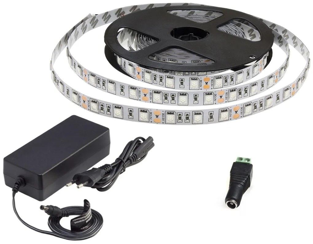 ECOLIGHT LED pásik - SMD 5050 - 5m - 60LED/m - 14,4 W/m - 1500Lm - IP65 - červená + modrá - zdroj SADA