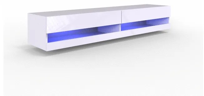 Obývacia stena Zigo New IX, Osvetlenie: osvetlenie LED biele, Farby: čierny / čierny lesk