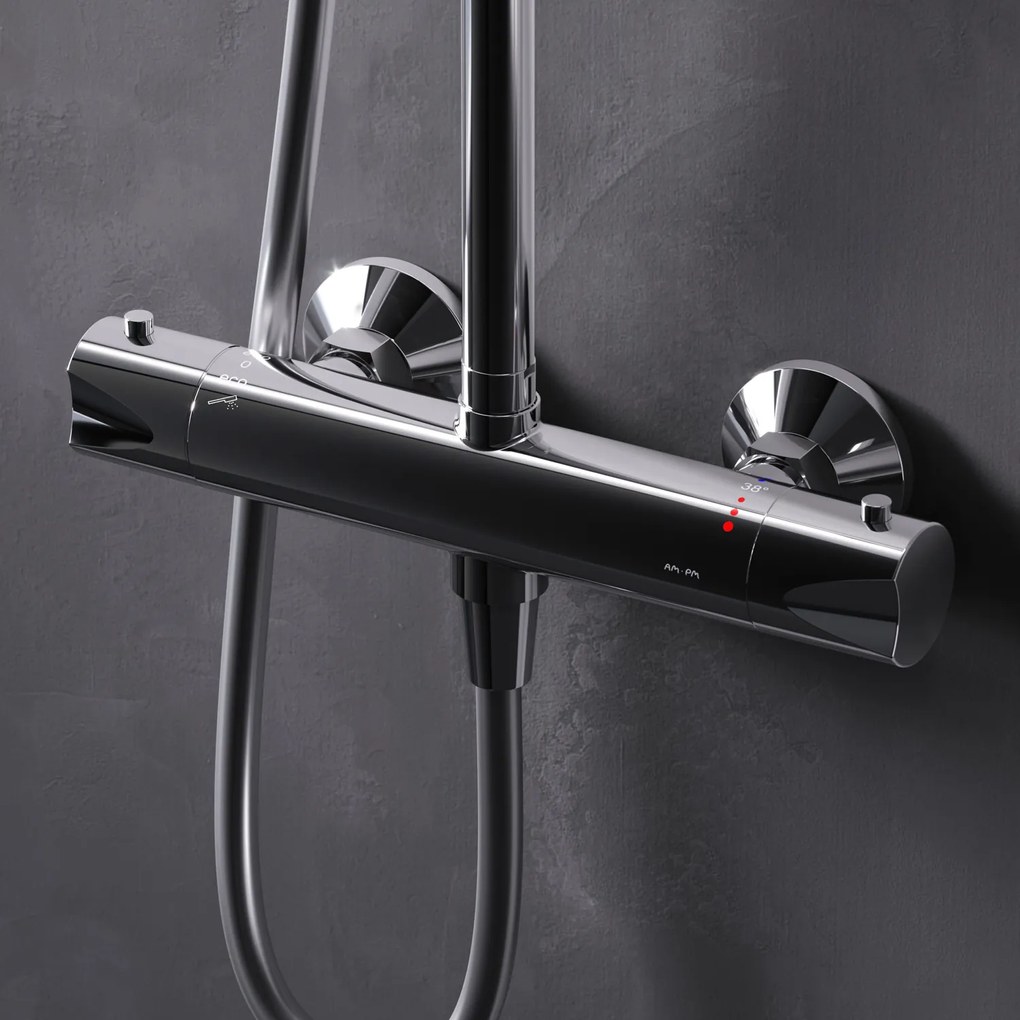 Sprchový systém AM.PM Hit F07TA400 s termostatickou sprchovou batériou, chróm