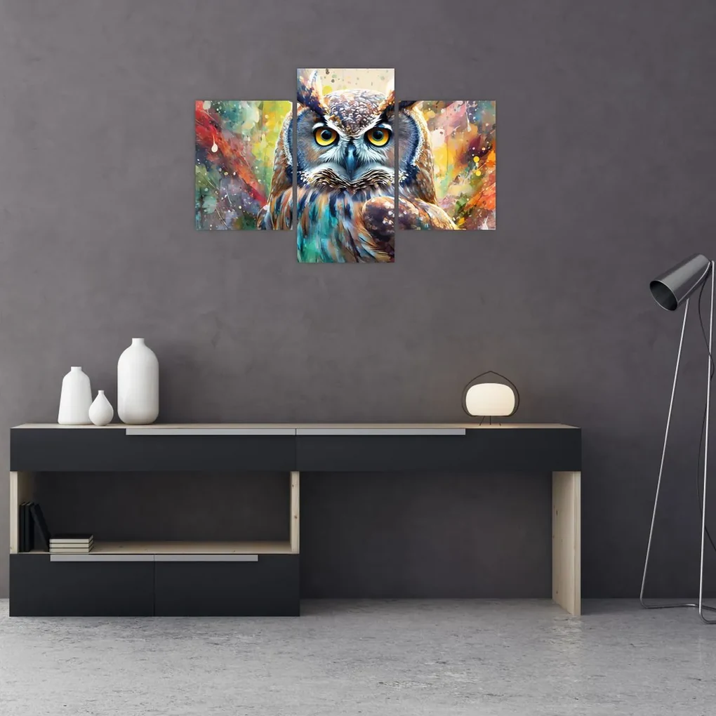 Obraz - Maľba sovy (90x60 cm)