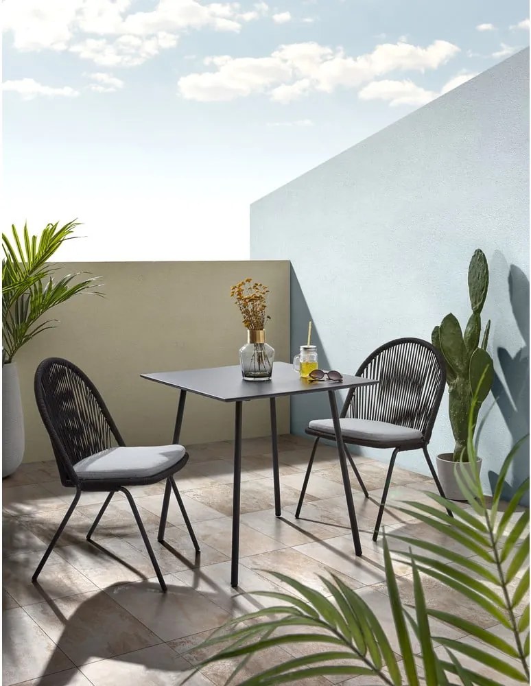 Čierny stôl Kave Home Ulrich, 75 x 75 cm