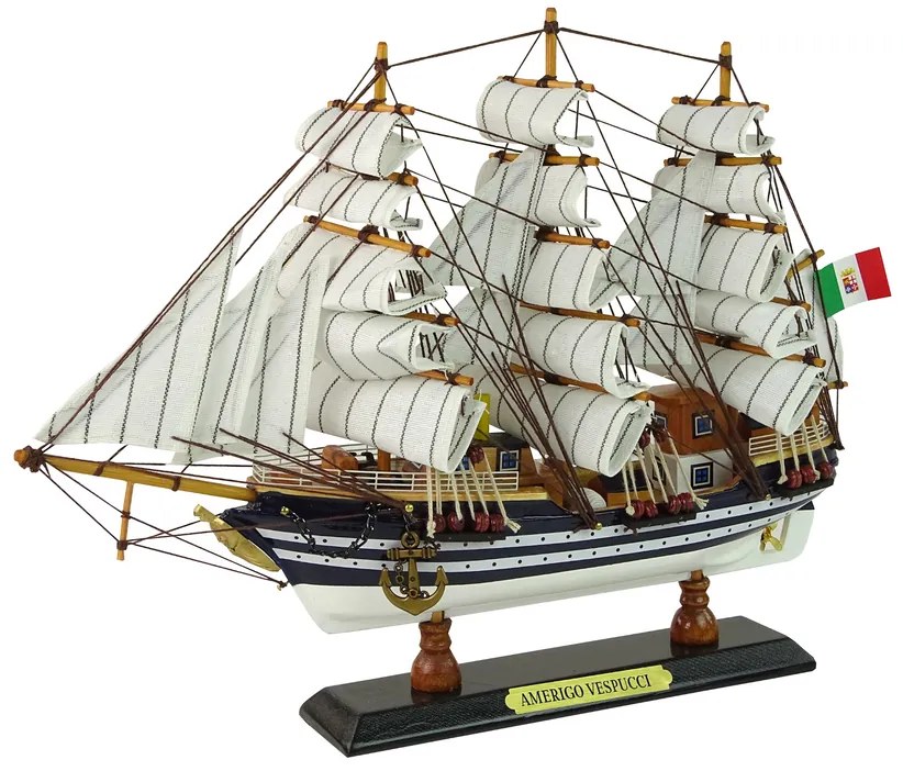 Lean Toys Zberateľská drevená loď – Amerigo Vespucci