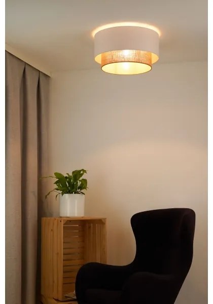 Duolla - Stropné svietidlo BOHO 1xE27/15W/230V pr. 45 cm biela/hnedá