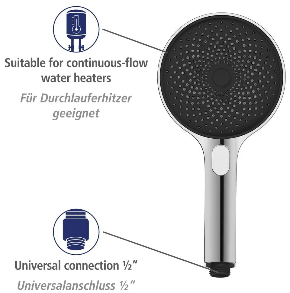 Sprchový set z nerezovej ocele v lesklej striebornej farbe 120 cm Soft Water – Wenko