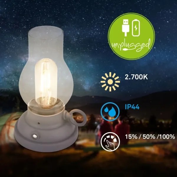 Brilo - LED stmievateľná vonkajšia nabíjateľná stolová lampa KANEA LED/1,5W/5V IP44 1200mAh antracit