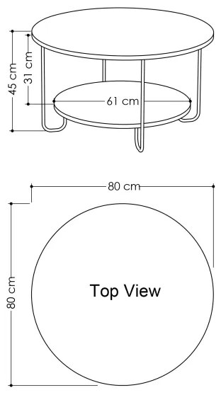 Konferenčný stolík CORRO 45x80 cm biela/čierna