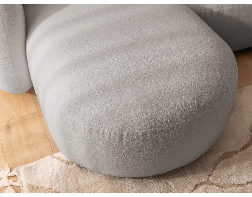 Sivá rohová pohovka z textílie buklé (ľavý roh/s leňoškou) Orbit – Ropez