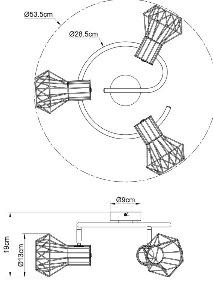 Globo 54017-3 - Bodové svietidlo PRISKA 3xE27/40W/230V