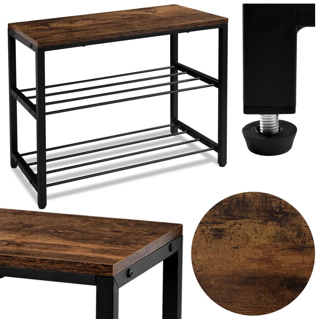 Botník STELLA 2 police rustikálna hnedá