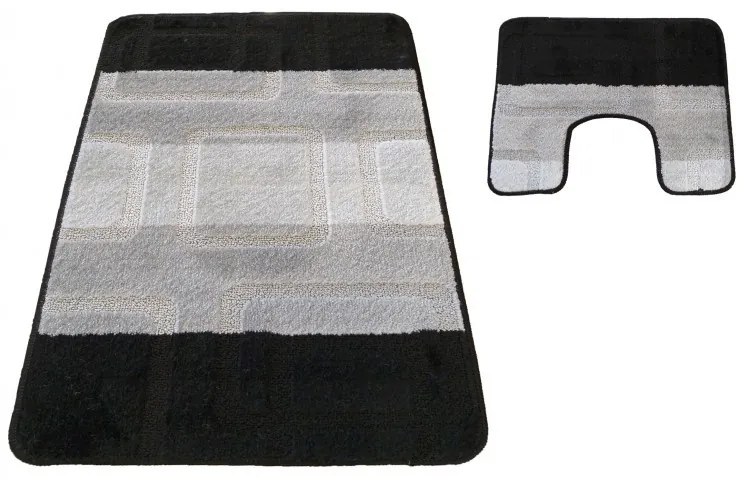 Sada dvoch kúpeľňových predložiek čiernej farby Šírka: 50 cm | Dĺžka: 80 cm