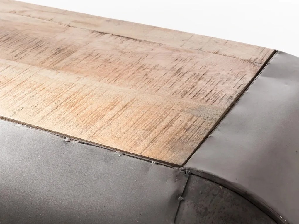 furniture-nabytek.cz - Barový jídelní stůl Bolton z kovu a manga, lakovaný, stříbrný – 112×50×105 cm