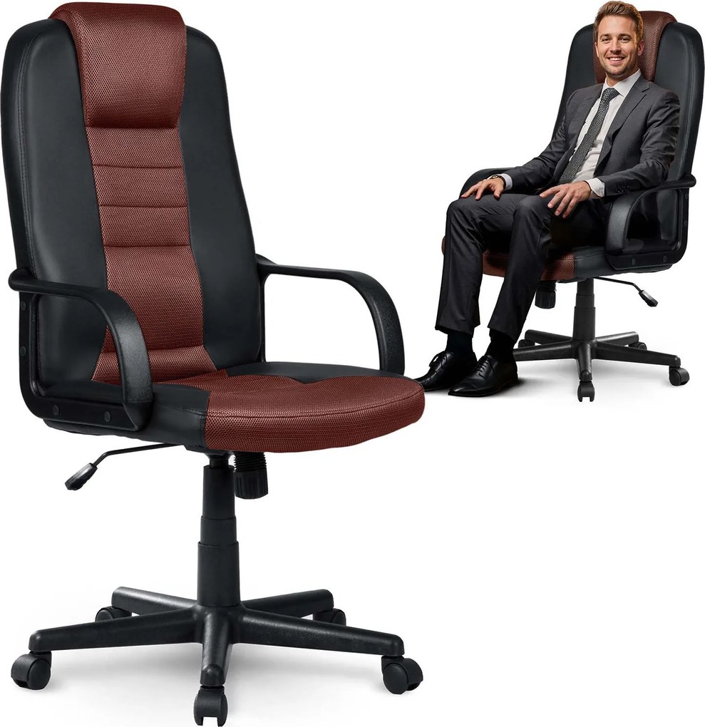 Otočná kancelárska stolička Sofotel 518B - čierna a hnedá