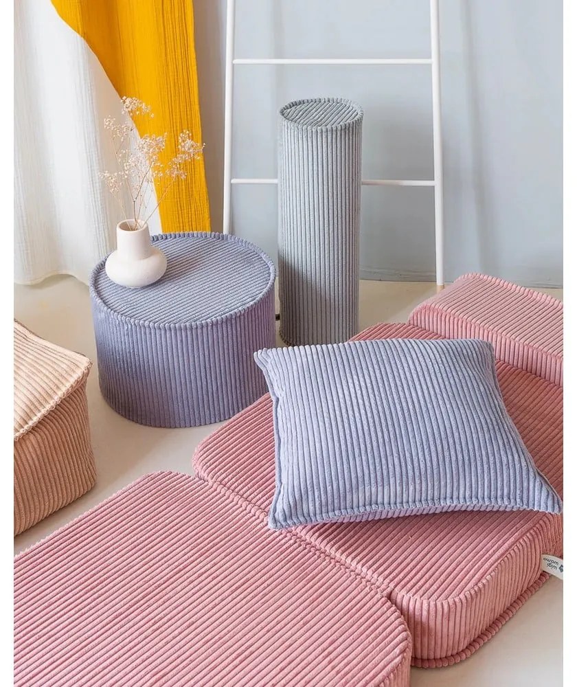 Modrý menčestrový detský pohovkový vankúš Block – Wigiwama