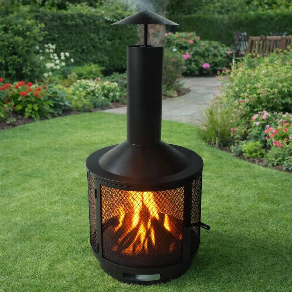 Záhradný krb BestBerg OH-75 / oceľ / čierna