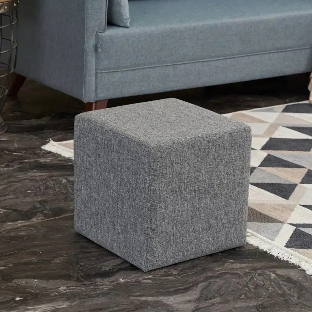 Taburet Kare Puf Grey
