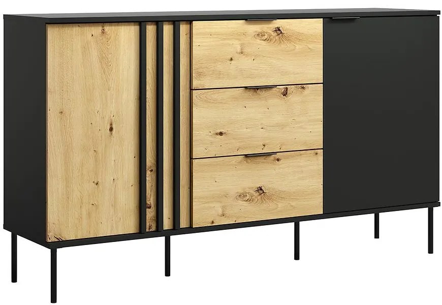 Komoda 2D3SZ RiminI 03 čierna/artisan
