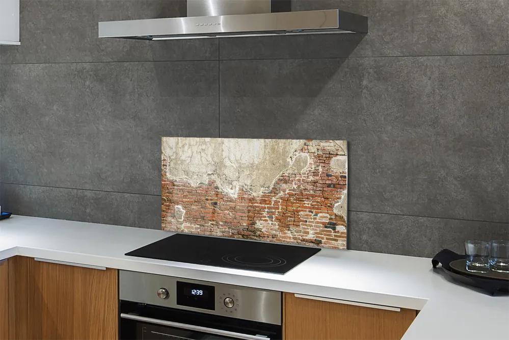 Sklenený obklad do kuchyne Tehlové múry wall 120x60 cm