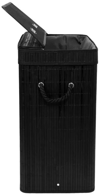 Kôš na bielizeň 100 l bambusový čierny