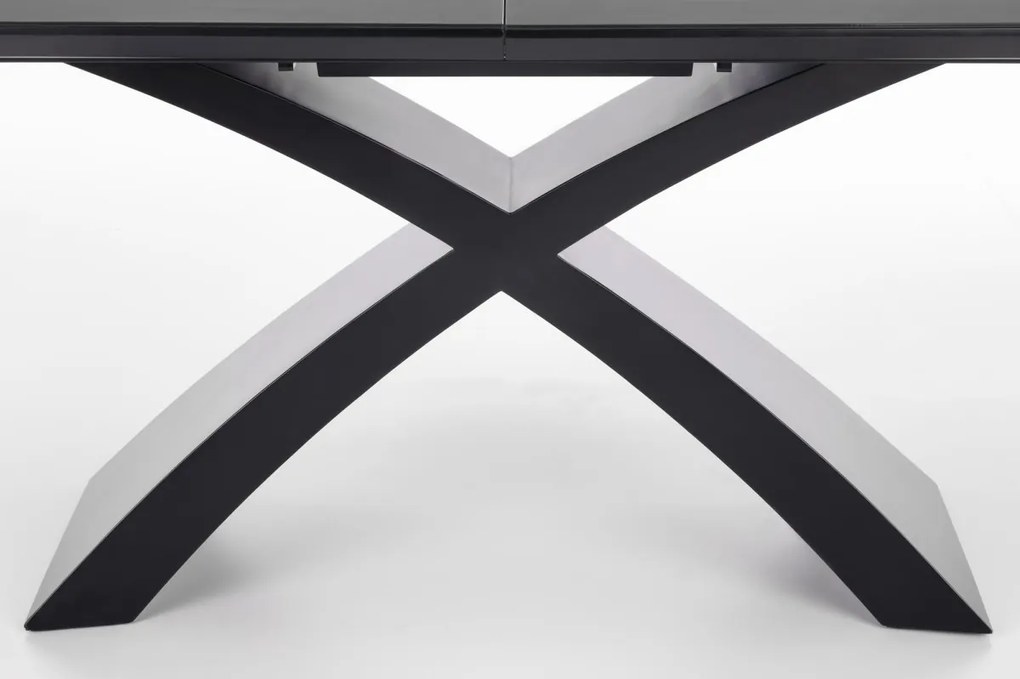 Rozkladací jedálenský stôl Silvestro 180/220 cm sivý/čierny