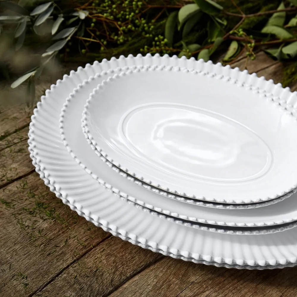 Biely kameninový servírovací tanier 37x51 cm Pearl – Costa Nova