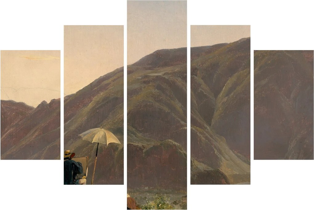 Obraz - Jules Coignet, View of Bozen with a Painter, reprodukcia (150x105 cm)