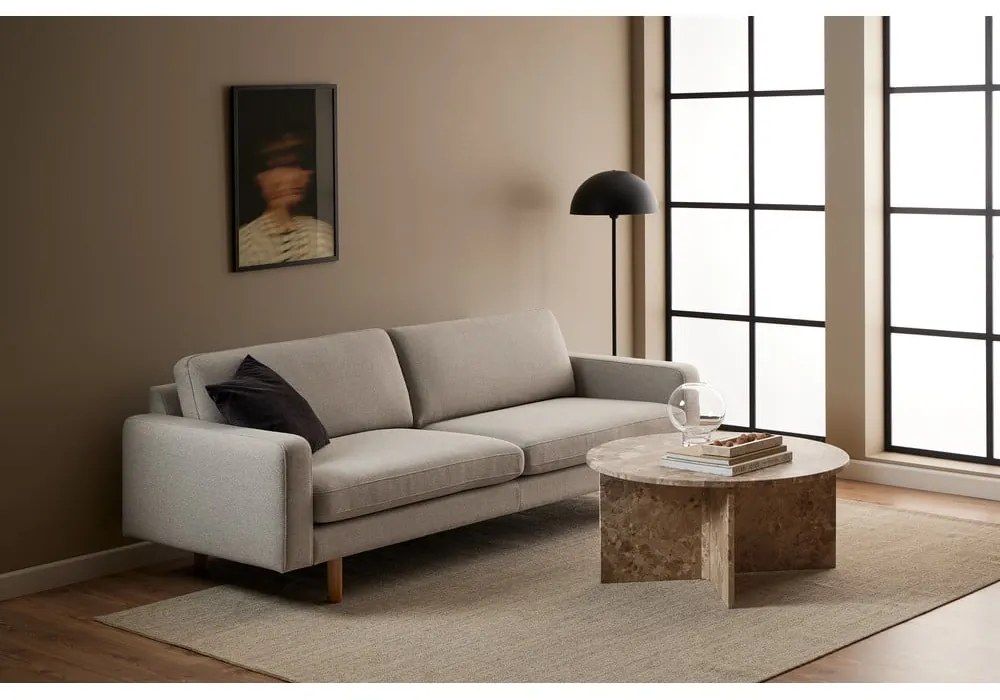 Svetlohnedý mramorový okrúhly konferenčný stolík ø 90 cm Vega – Actona