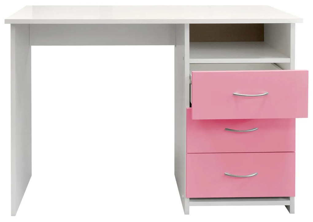 idea Písací stôl 44 ružová/biela