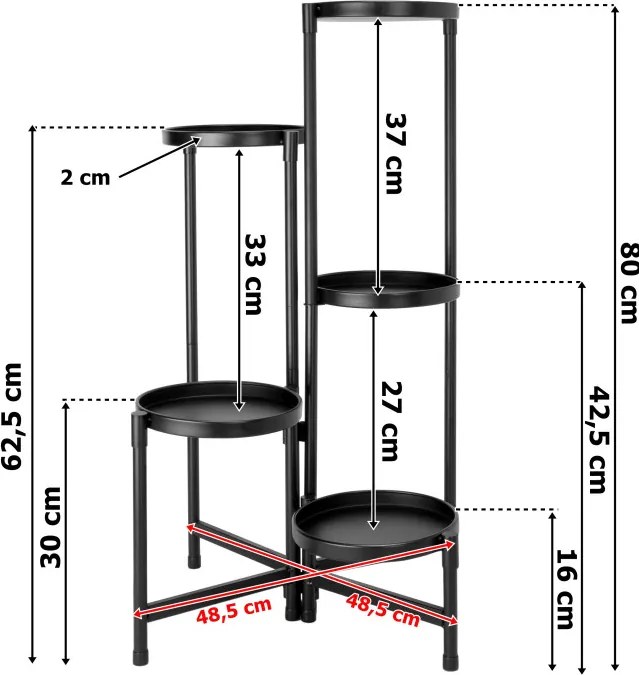 Stojan na kvety NUNO čierny