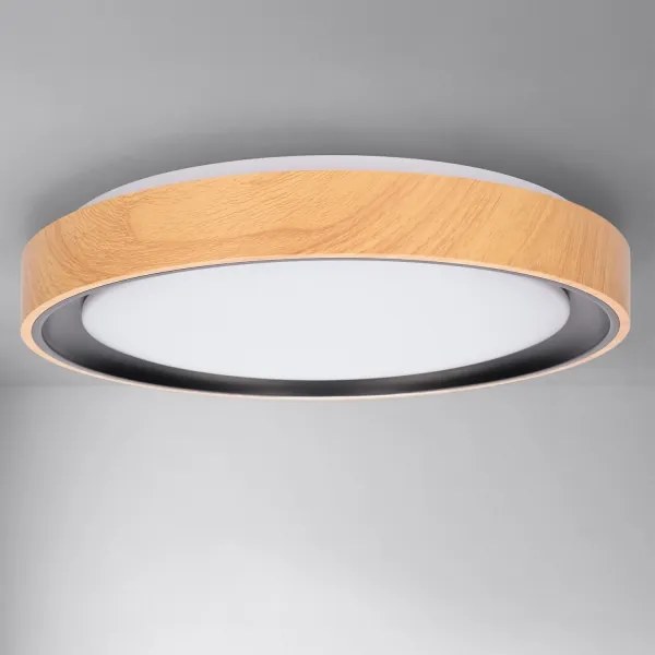 Brilagi - LED stmievateľné stropné svietidlo FLOCO LED/48W/230V pr. 40 cm drevo/čierna+DO