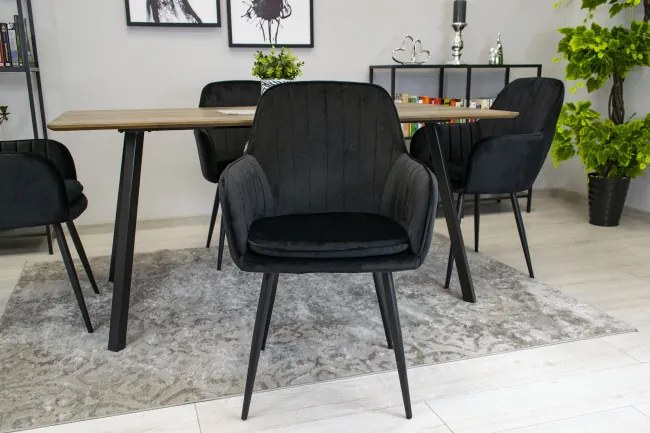 Jedálenská stolička LUGO čierna (čierne nohy)